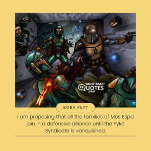 I am proposing that all the families of Mos Espa join in a defensive alliance until the Pyke Syndicate is vanquished.