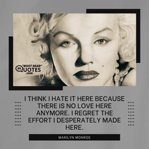 I think I hate it here because there is no love here anymore. I regret the effort I desperately made here.