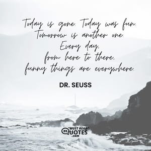 Today is gone. Today was fun. Tomorrow is another one. Every day, from here to there, funny things are everywhere.