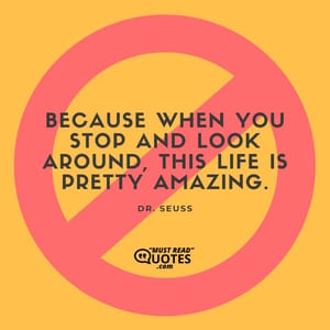 Because when you stop and look around, this life is pretty amazing.