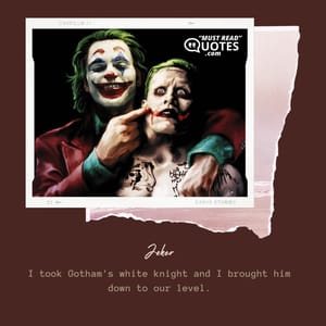 I took Gotham's white knight and I brought him down to our level.
