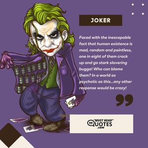 Faced with the inescapable fact that human existence is mad, random and pointless, one in eight of them crack up and go stark slavering buggo! Who can blame them? In a world as psychotic as this...any other response would be crazy!