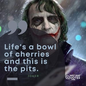 Life's a bowl of cherries and this is the pits.