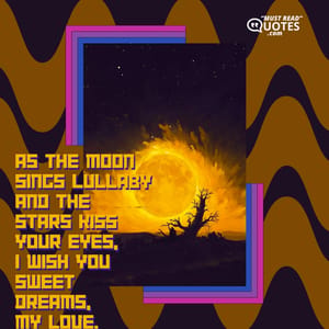 As the moon sings lullaby and the stars kiss your eyes, I wish you sweet dreams, My Love.