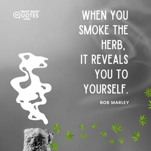 When you smoke the herb, it reveals you to yourself.