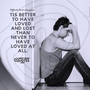 Tis better to have loved and lost Than never to have loved at all.