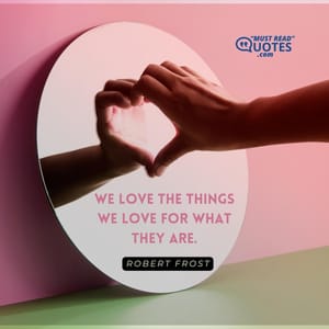 We love the things we love for what they are.