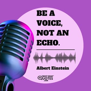 Be a voice, not an echo.