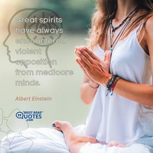 Great spirits have always encountered violent opposition from mediocre minds.