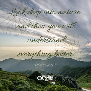 Look deep into nature, and then you will understand everything better.