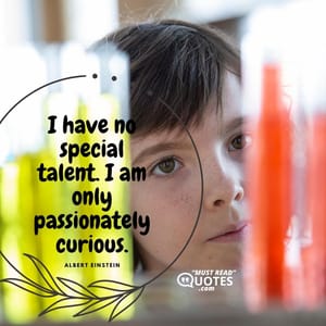 I have no special talent. I am only passionately curious.