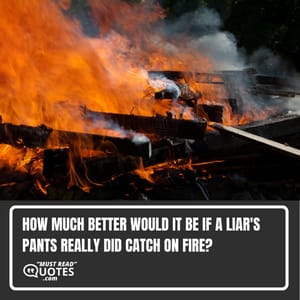 How much better would it be if a liar's pants really did catch on fire?