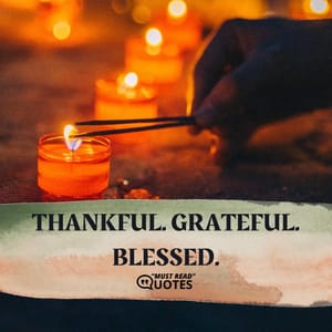 Thankful. Grateful. Blessed.