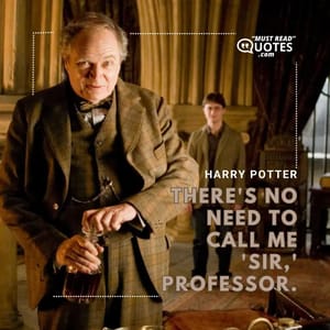 There's no need to call me 'sir,' Professor.