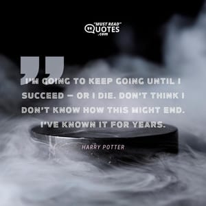 I’m going to keep going until I succeed — or I die. Don’t think I don’t know how this might end. I’ve known it for years.