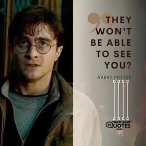 They won't be able to see you?