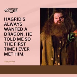 Hagrid's always wanted a dragon, he told me so the first time I ever met him.