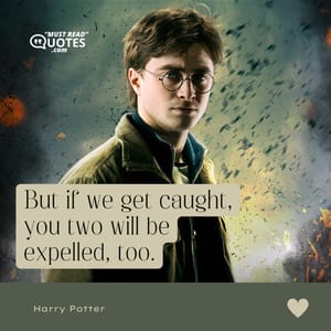 But if we get caught, you two will be expelled, too.