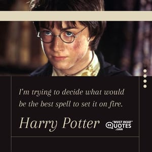 I’m trying to decide what would be the best spell to set it on fire.