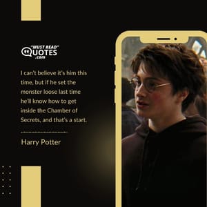 I can’t believe it’s him this time, but if he set the monster loose last time he’ll know how to get inside the Chamber of Secrets, and that’s a start.