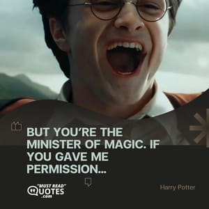 But you’re the Minister of Magic. If you gave me permission...