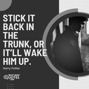 Stick it back in the trunk, or it’ll wake him up.