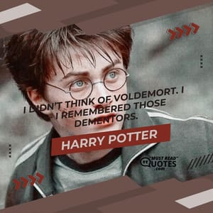 I didn’t think of Voldemort. I — I remembered those dementors.