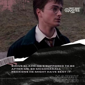 Sirius Black. He’s supposed to be after me. So McGonagall reckons he might have sent it.