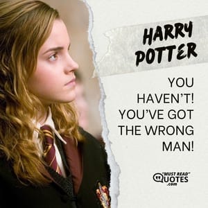 YOU HAVEN’T! YOU’VE GOT THE WRONG MAN!