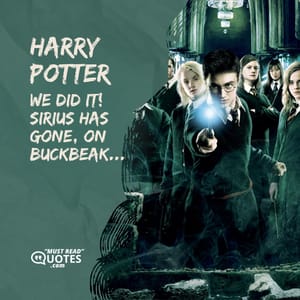 We did it! Sirius has gone, on Buckbeak...