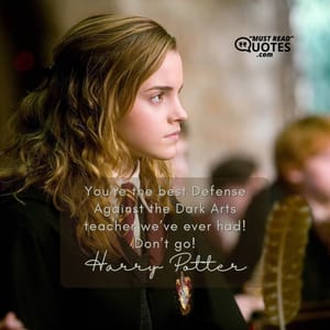 You’re the best Defense Against the Dark Arts teacher we’ve ever had! Don’t go!
