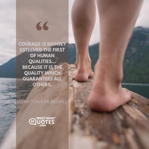Courage is rightly esteemed the first of human qualities... because it is the quality which guarantees all others.