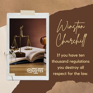 If you have ten thousand regulations you destroy all respect for the law.