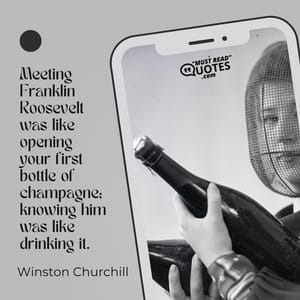 Meeting Franklin Roosevelt was like opening your first bottle of champagne; knowing him was like drinking it.
