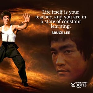 Life itself is your teacher, and you are in a state of constant learning.