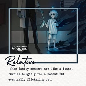 Relative fake family members are like a flame, burning brightly for a moment but eventually flickering out.
