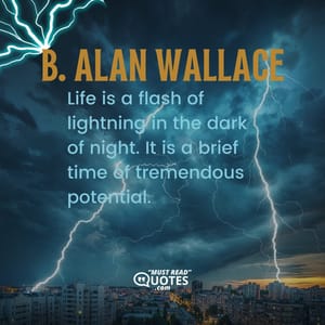 Life is a flash of lightning in the dark of night. It is a brief time of tremendous potential.