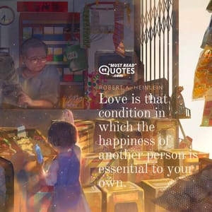 Love is that condition in which the happiness of another person is essential to your own.