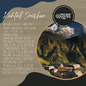 When you are in the middle of the Gigantic & Majestic Himalayas, you really find your true place in the Universe. You really figure out how small you are in the grand scheme of things. All your ego completely gets cleaned.