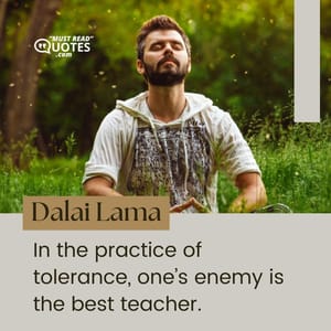 In the practice of tolerance, one’s enemy is the best teacher.