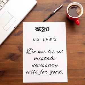 Do not let us mistake necessary evils for good.