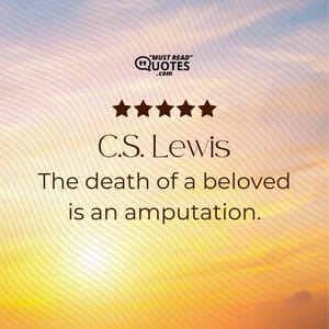 The death of a beloved is an amputation.