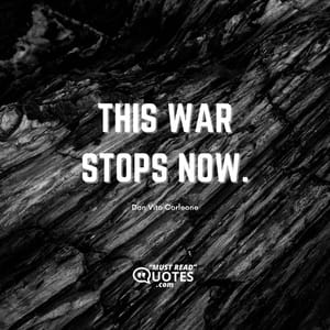 This war stops now.