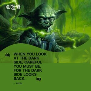 When you look at the dark side, careful you must be. For the dark side looks back.