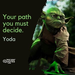 Your path you must decide.