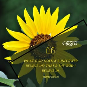 What god does a sunflower believe in? That’s the god I believe in.