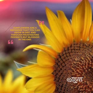 Sunflowers are a reminder that you can grow in dirt and through frustrating moments but blossom in the end.