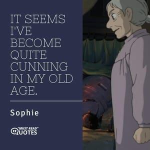 It seems I've become quite cunning in my old age.