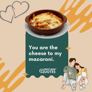 You are the cheese to my macaroni.