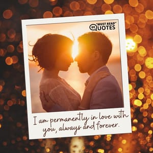 I am permanently in love with you, always and forever.